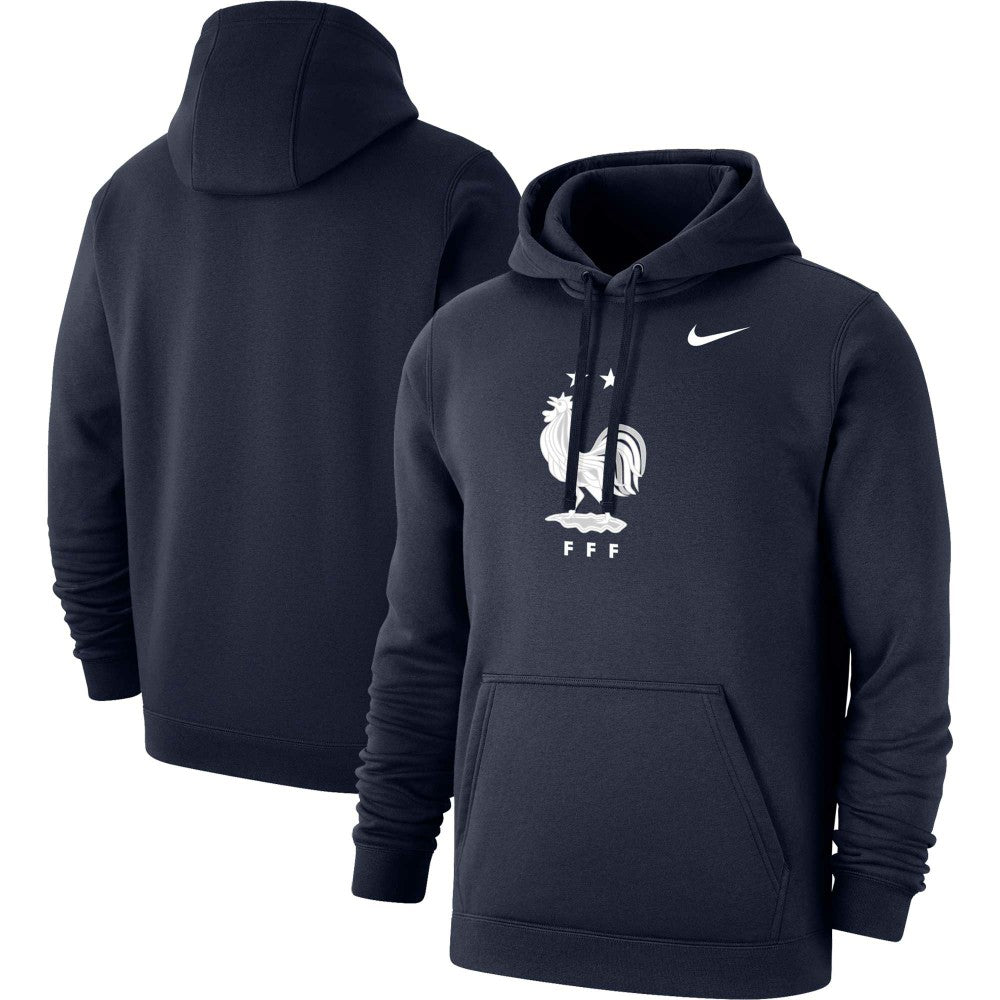 Nike France National Team Club Primary Pullover Hoodie - Navy