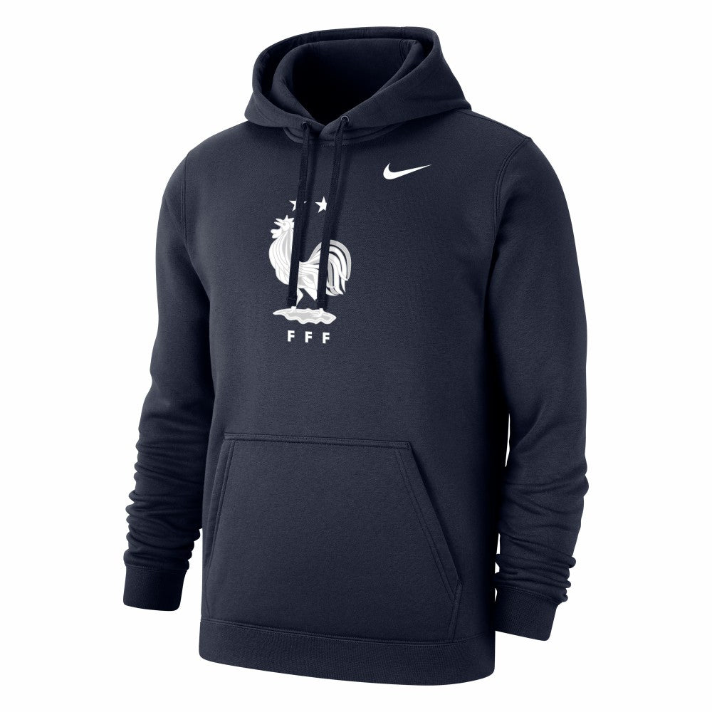 Nike France National Team Club Primary Pullover Hoodie - Navy