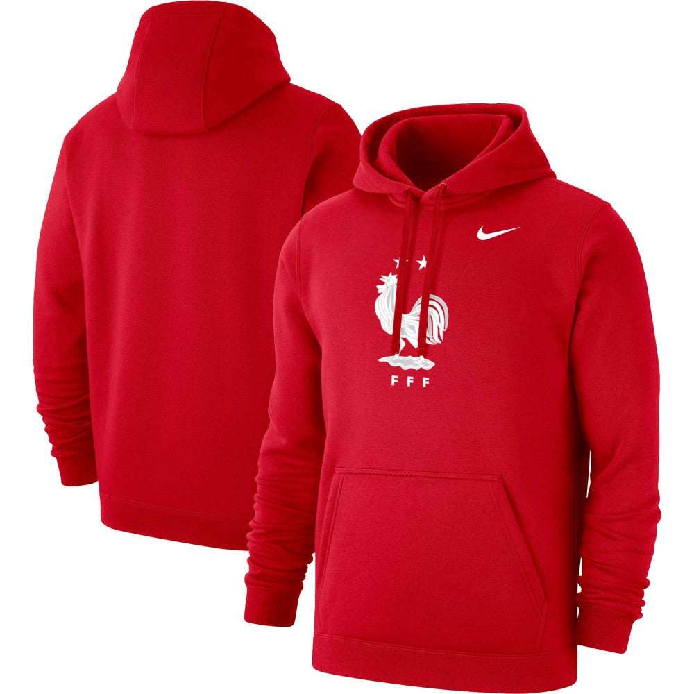 Nike France National Team Club Primary Pullover Hoodie - Red
