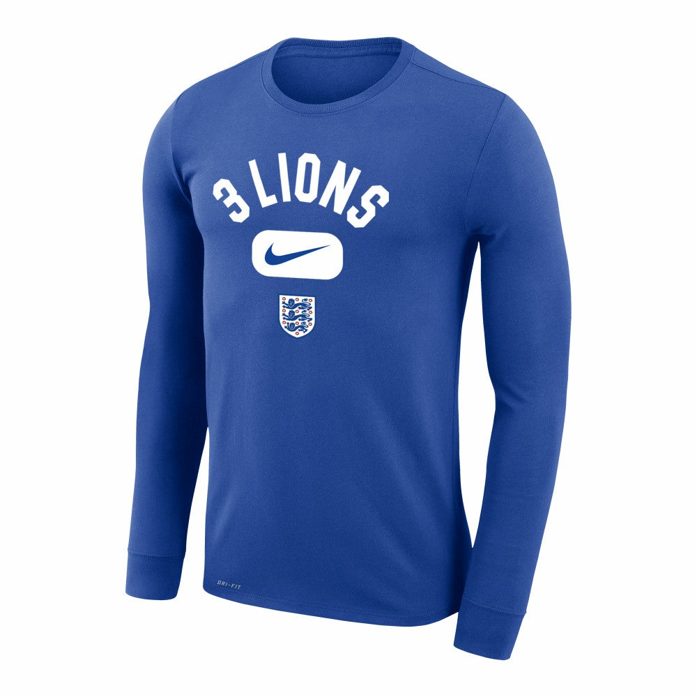 Nike England National Team Lockup Legend Performance Long Sleeve T-Shirts - Royal