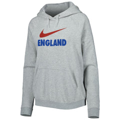 Nike England National Team Women's Lockup Varsity Fleece Raglan Pullover Hoodie - Heather Gray