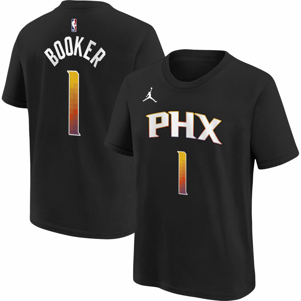 NBA - Devin Booker Phoenix Suns Jordan Brand Youth Statement Edition Name & Number Player T-Shirt - Black