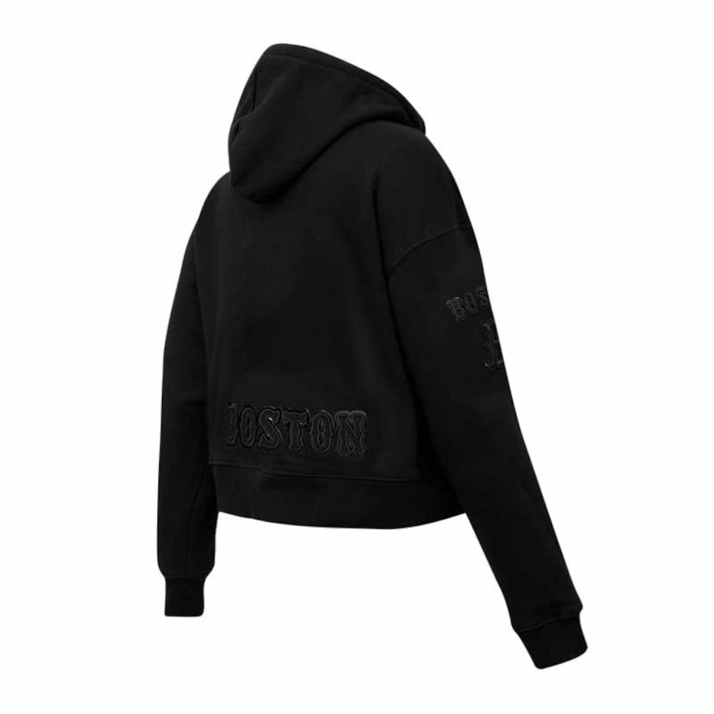 Boston Red Sox Pro Standard Women's Triple Black Cropped Pullover Hoodie On Sale
