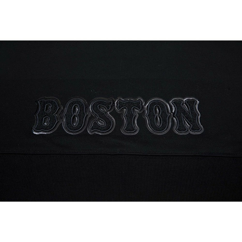 Boston Red Sox Pro Standard Women's Triple Black Cropped Pullover Hoodie On Sale