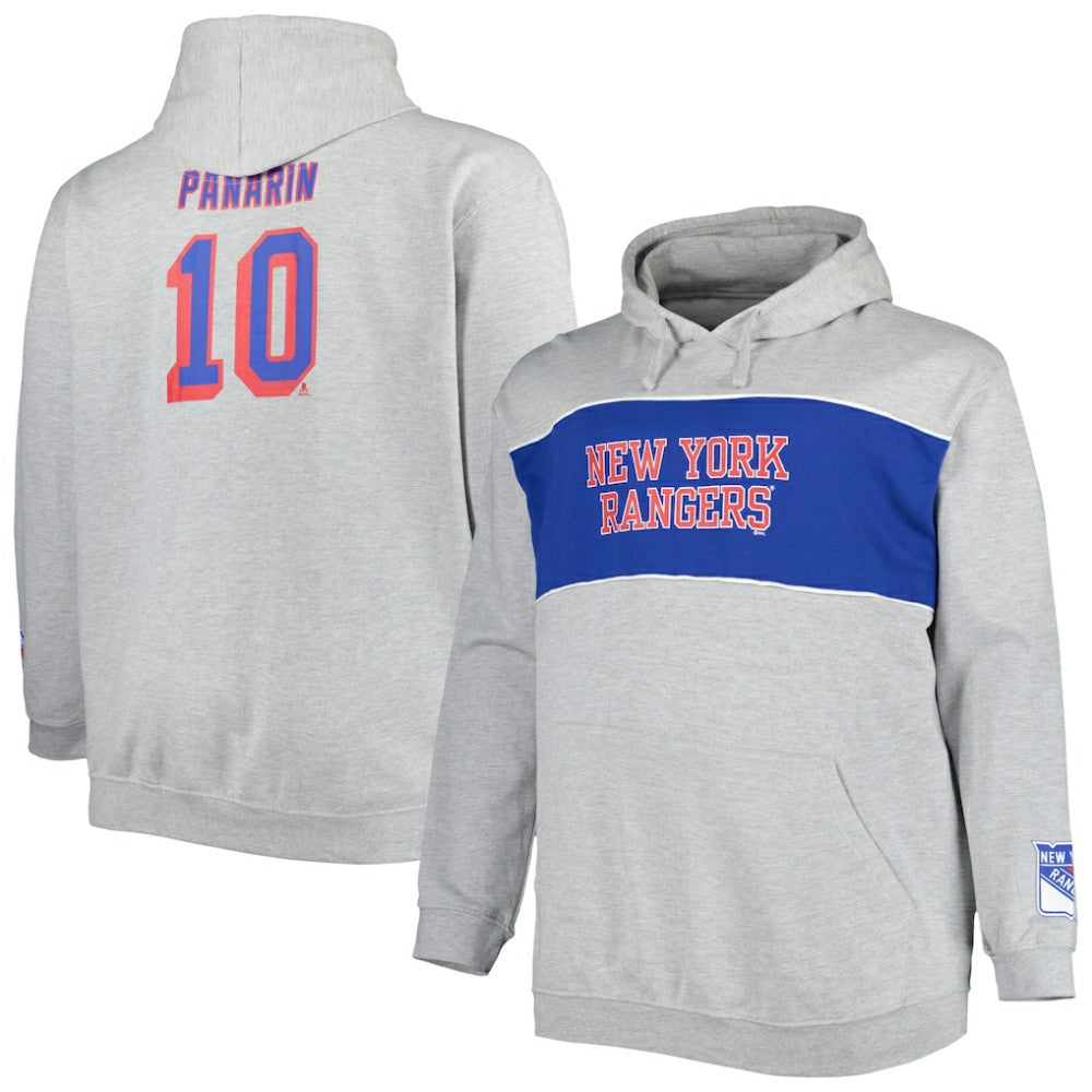 Artemi Panarin New York Rangers Big & Tall Player Pullover Hoodie Heather Gray