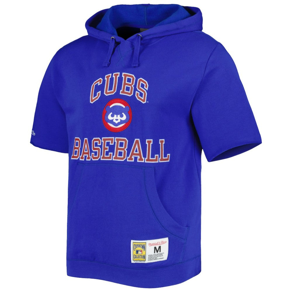 Chicago Cubs Mitchell & Ness Cooperstown Collection Washed Fleece Pullover Short Sleeve Hoodie Online