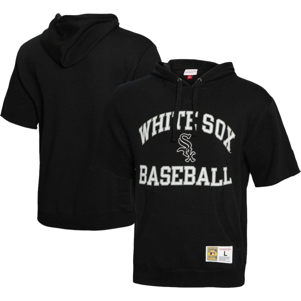 Chicago White Sox Mitchell & Ness Cooperstown Collection Washed Fleece Pullover Short Sleeve Hoodie On Sale