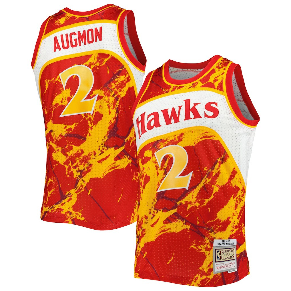 Mitchell & Ness - Stacey Augmon Atlanta Hawks 1991/92 Hardwood Classics Marble Swingman Jersey - Red