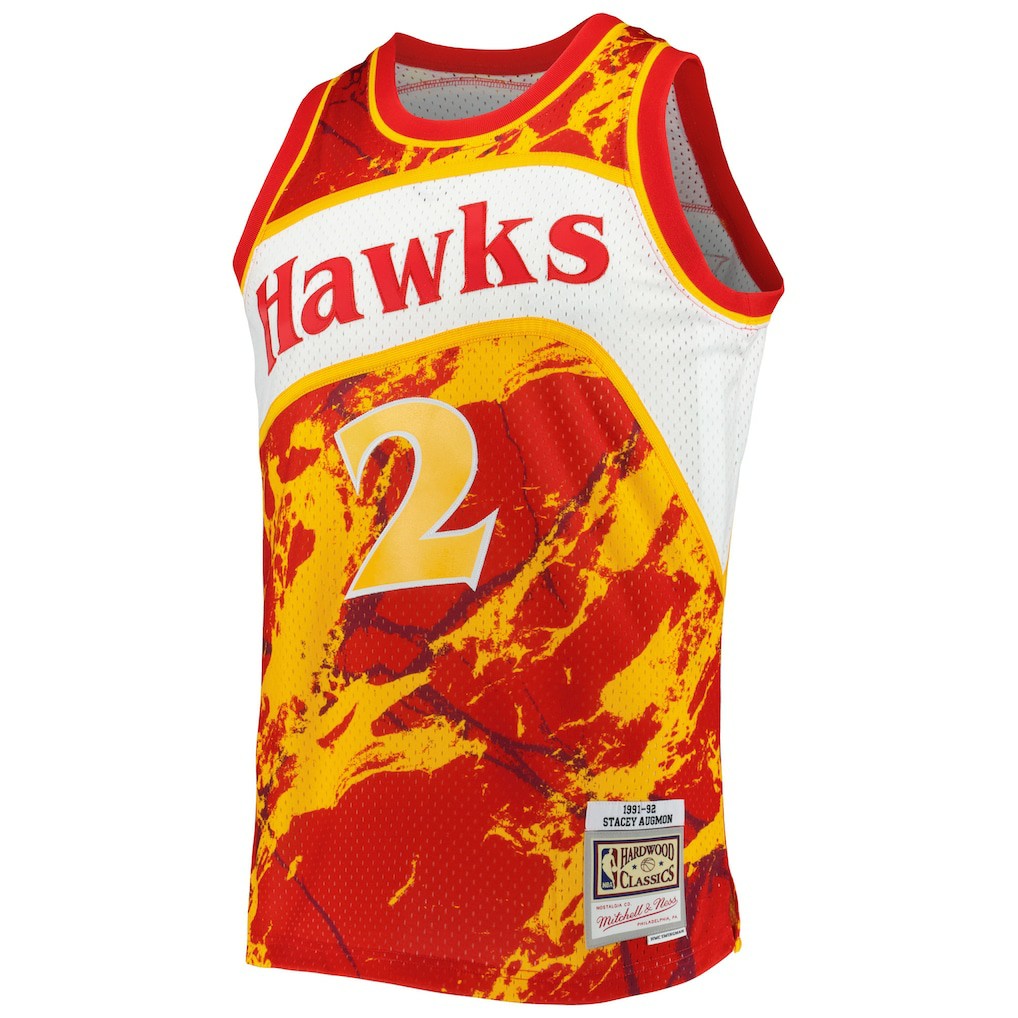 Mitchell & Ness - Stacey Augmon Atlanta Hawks 1991/92 Hardwood Classics Marble Swingman Jersey - Red
