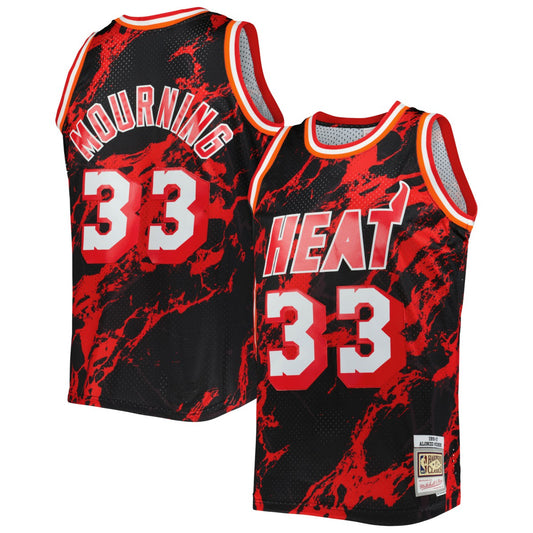 Alonzo Mourning Miami Heat 1996/97 Hardwood Classics Marble Swingman Jersey - Black | NBA Jerseys