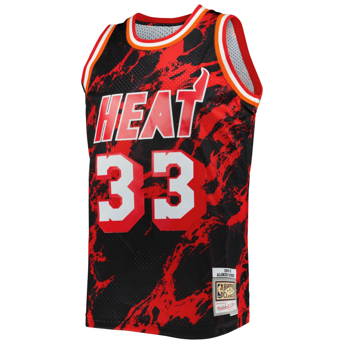 Mitchell & Ness - Alonzo Mourning Miami Heat 1996/97 Hardwood Classics Marble Swingman Jersey - Black