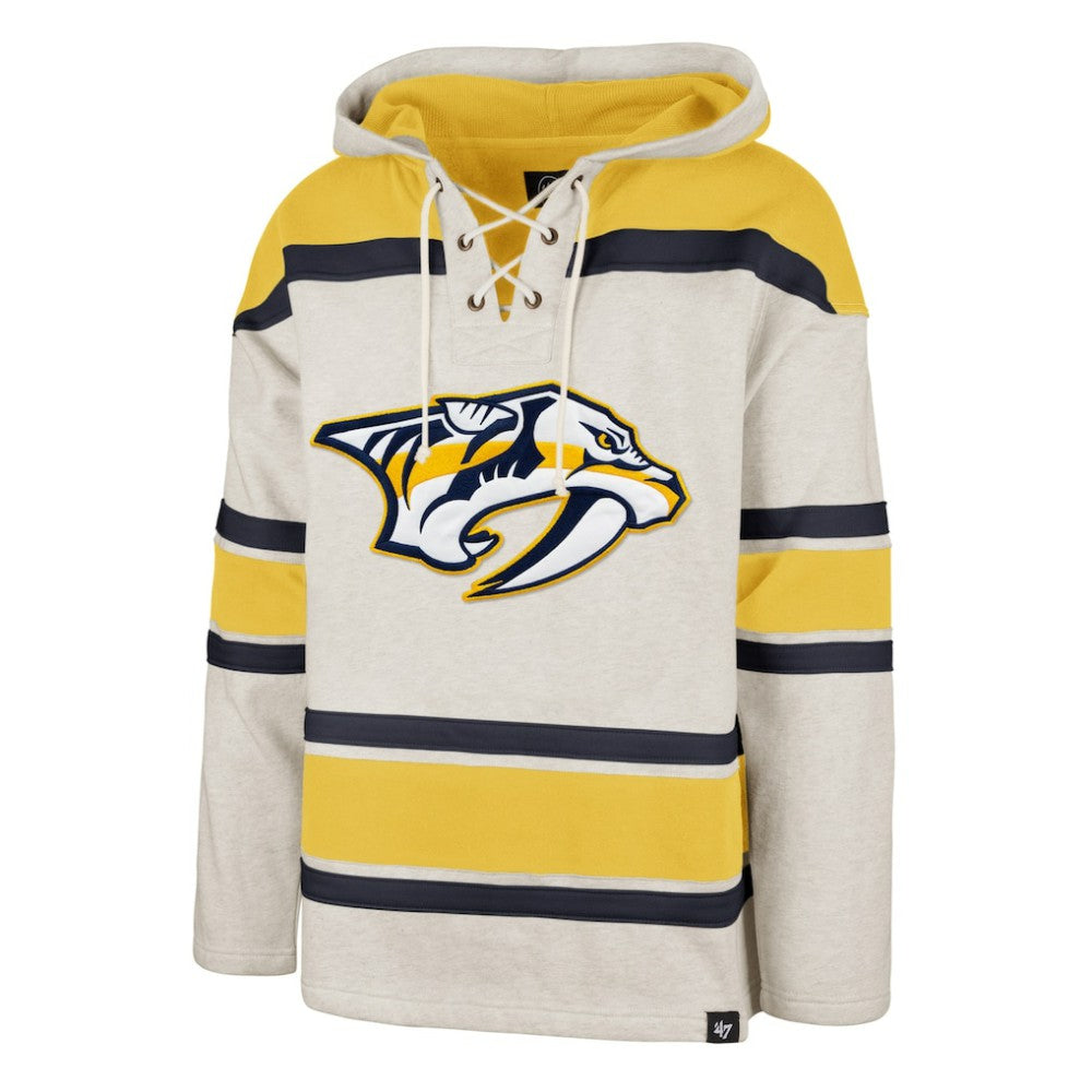 Nashville Predators - '47 Rockaway Lace-Up Pullover Hoodie Oatmeal