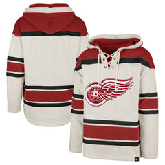 Detroit Red Wings - '47 Rockaway Lace-Up Pullover Hoodie Oatmeal