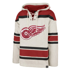 Detroit Red Wings - '47 Rockaway Lace-Up Pullover Hoodie Oatmeal