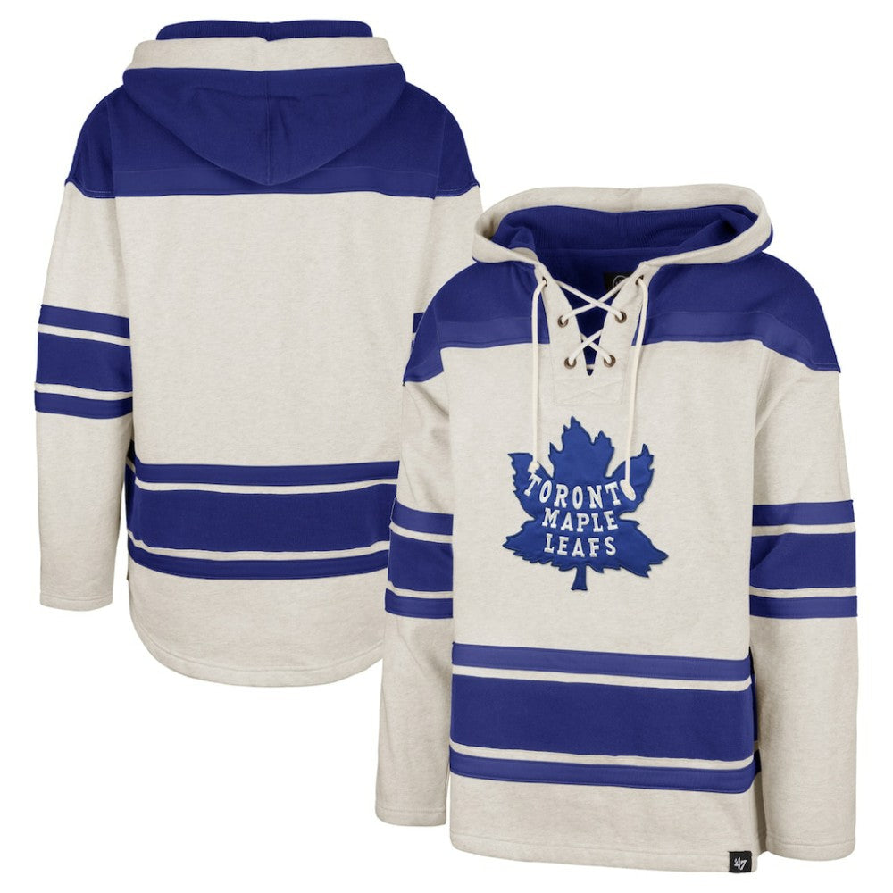 Toronto Maple Leafs - '47 Rockaway Lace-Up Pullover Hoodie Oatmeal