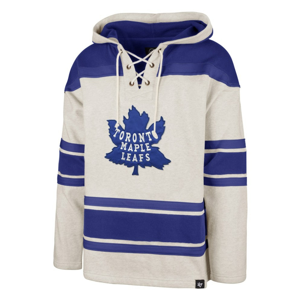 Toronto Maple Leafs - '47 Rockaway Lace-Up Pullover Hoodie Oatmeal