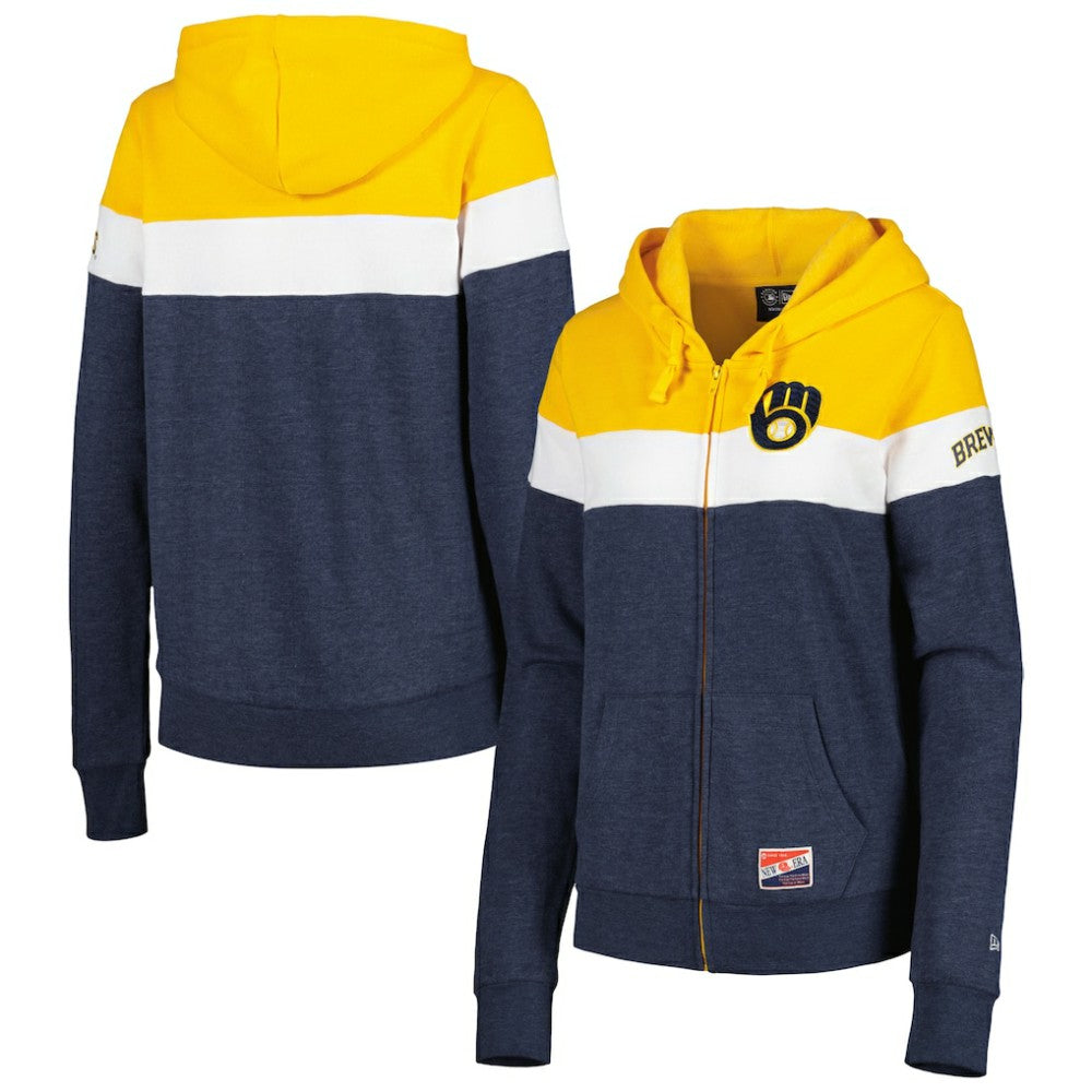 Milwaukee Brewers New Era Women's Colorblock Full-Zip Hoodie Jacket Near Me