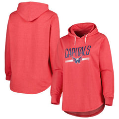 Washington Capitals Women's Plus Size Fleece Pullover Hoodie Heather Red
