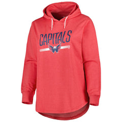 Washington Capitals Women's Plus Size Fleece Pullover Hoodie Heather Red