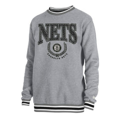 New Era - Brooklyn Nets Unisex Vintage Throwback Crew Sweatshirt - Heather Gray