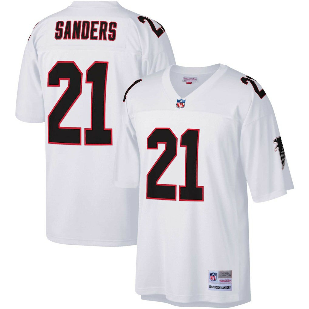 Deion Sanders Atlanta Falcons Big & Tall 1992 Retired Player Replica Jersey White - Mitchell & Ness