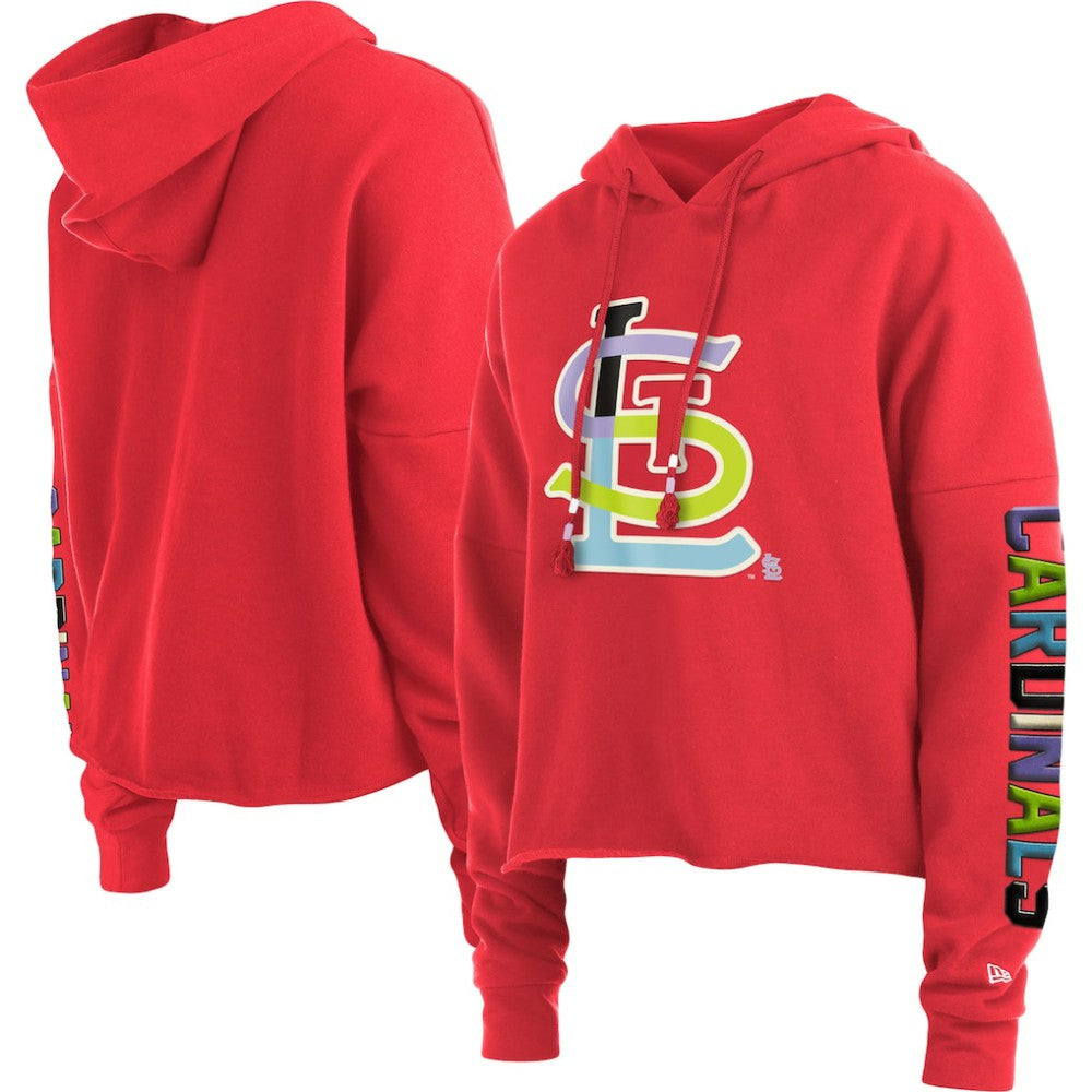 St. Louis Cardinals New Era Women's Fashion High Hip Pullover Hoodie Clearance