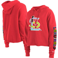 St. Louis Cardinals New Era Women's Fashion High Hip Pullover Hoodie Clearance