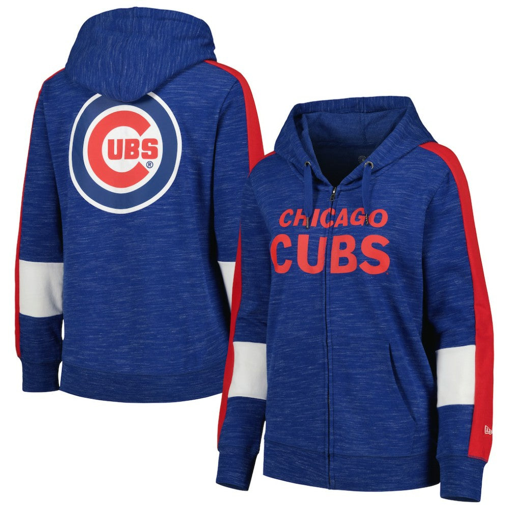 Chicago Cubs New Era Women's Colorblock Full-Zip Hoodie On Sale