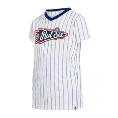 Boston Red Sox New Era Girls Youth Pinstripe V-Neck T-Shirt for sale