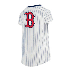 Boston Red Sox New Era Girls Youth Pinstripe V-Neck T-Shirt for sale