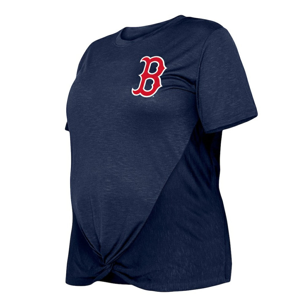 Boston Red Sox New Era Women's Plus Size Two-Hit Front Knot T-Shirt Lifestyle
