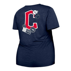 Cleveland Guardians New Era Women's Plus Size Two-Hit Front Knot T-Shirt Clearance