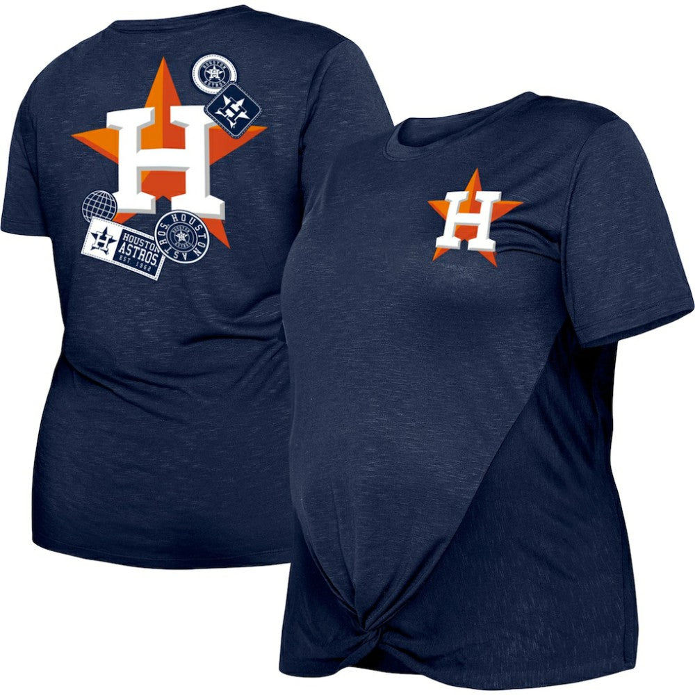Houston Astros New Era Women's Plus Size Two-Hit Front Knot T-Shirt Online