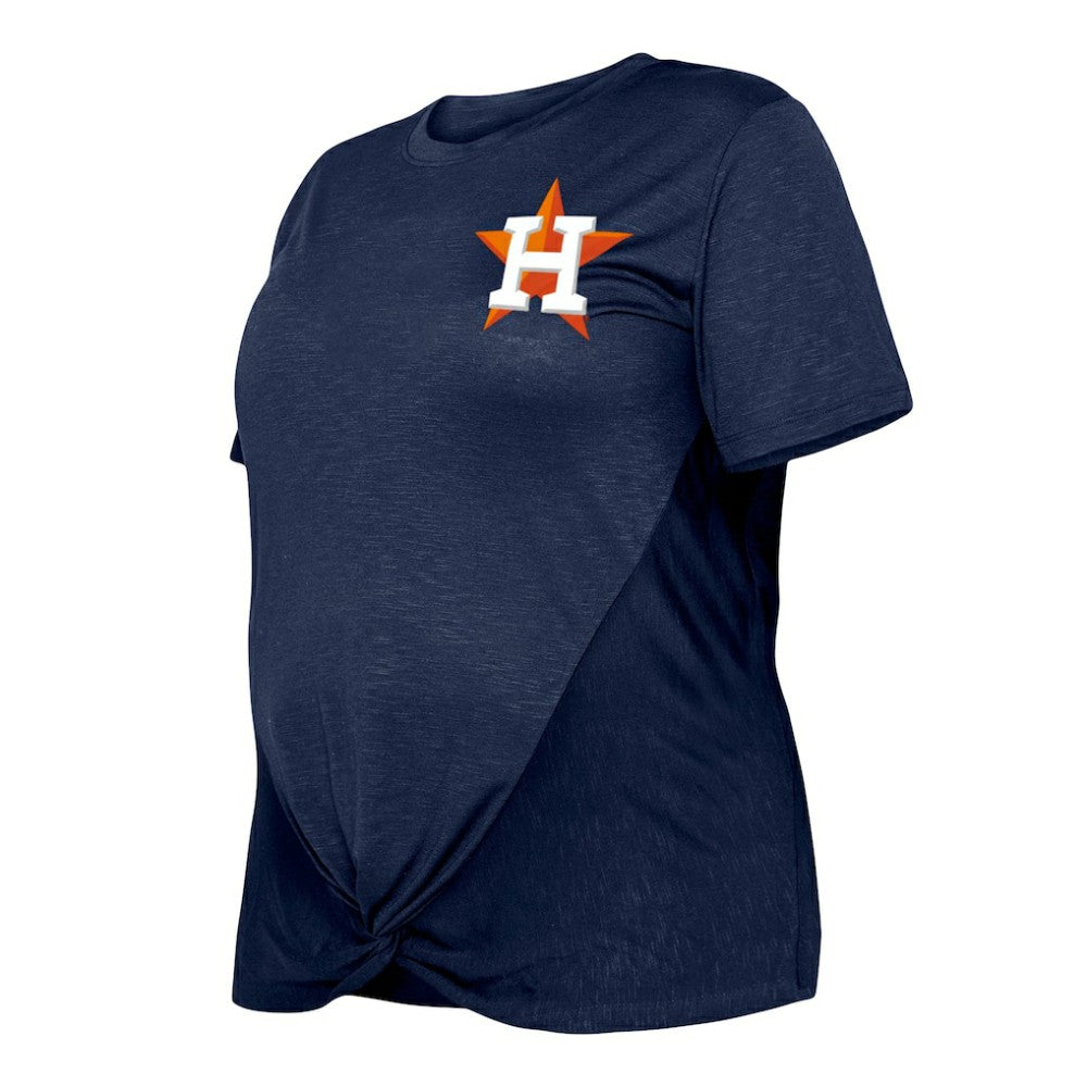 Houston Astros New Era Women's Plus Size Two-Hit Front Knot T-Shirt Online