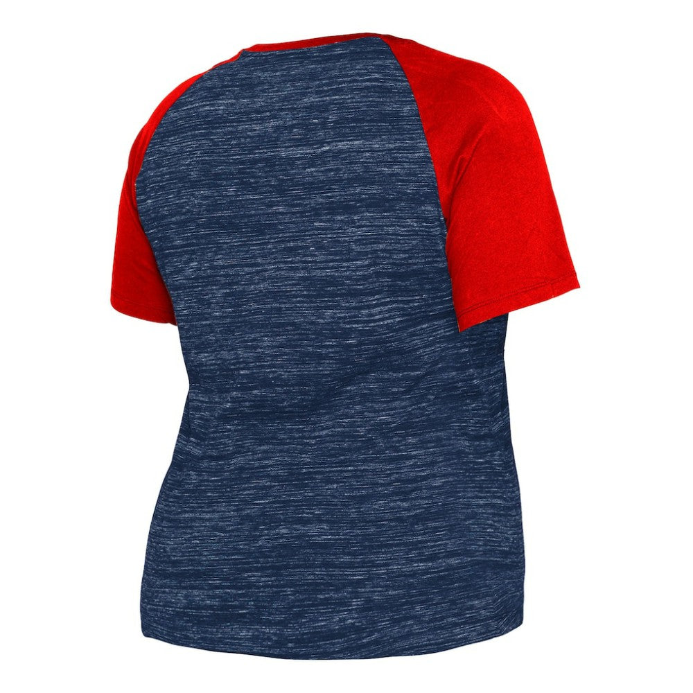 Boston Red Sox New Era Women's Plus Size Space Dye Raglan V-Neck T-Shirt Lifestyle