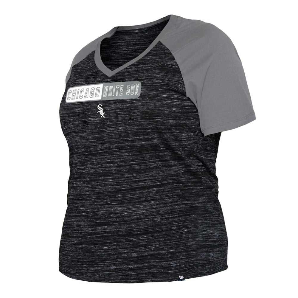 Chicago White Sox New Era Women's Plus Size Space Dye Raglan V-Neck T-Shirt On Sale