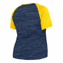 Milwaukee Brewers New Era Women's Plus Size Space Dye Raglan V-Neck T-Shirt Clearance