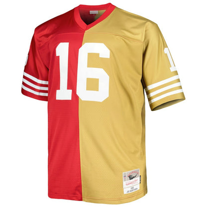 Joe Montana San Francisco 49ers Big & Tall Split Legacy Retired Player Replica Jersey - Scarlet/Gold discount | NFL Jerseys