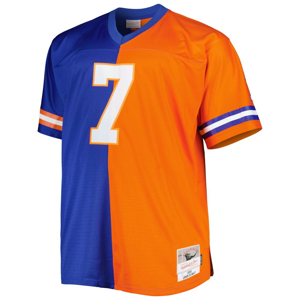 John Elway Denver Broncos Big & Tall Split Legacy Retired Player Replica Jersey Royal/Orange - Mitchell & Ness