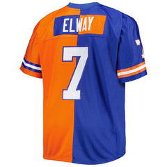 John Elway Denver Broncos Big & Tall Split Legacy Retired Player Replica Jersey Royal/Orange - Mitchell & Ness