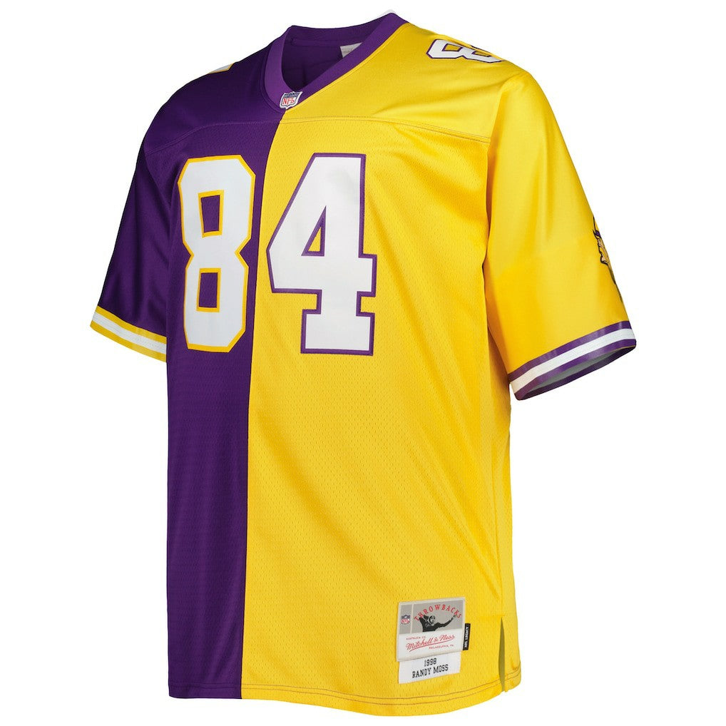 Randy Moss Minnesota Vikings Big & Tall Split Legacy Retired Player Replica Jersey Purple/Gold - Mitchell & Ness