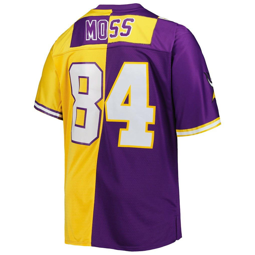 Randy Moss Minnesota Vikings Big & Tall Split Legacy Retired Player Replica Jersey Purple/Gold - Mitchell & Ness