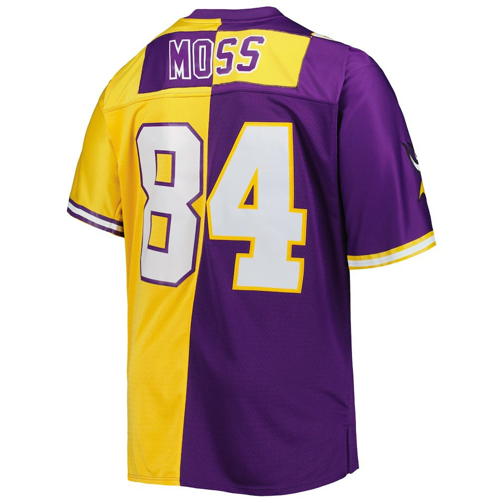 Randy Moss Minnesota Vikings Big & Tall Split Legacy Retired Player Replica Jersey Purple/Gold - Mitchell & Ness