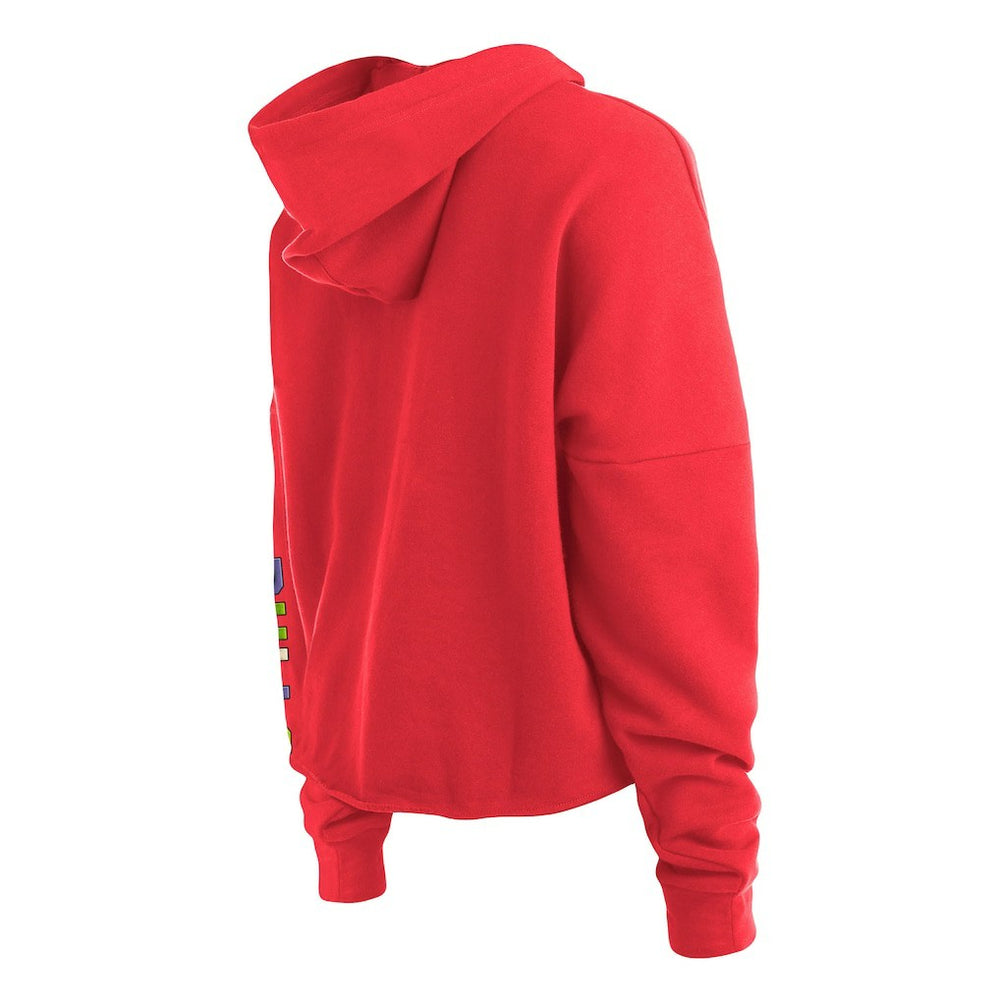 New Era - Chicago Bulls Women's Color Pack Cropped Top Pullover Hoodie - Red