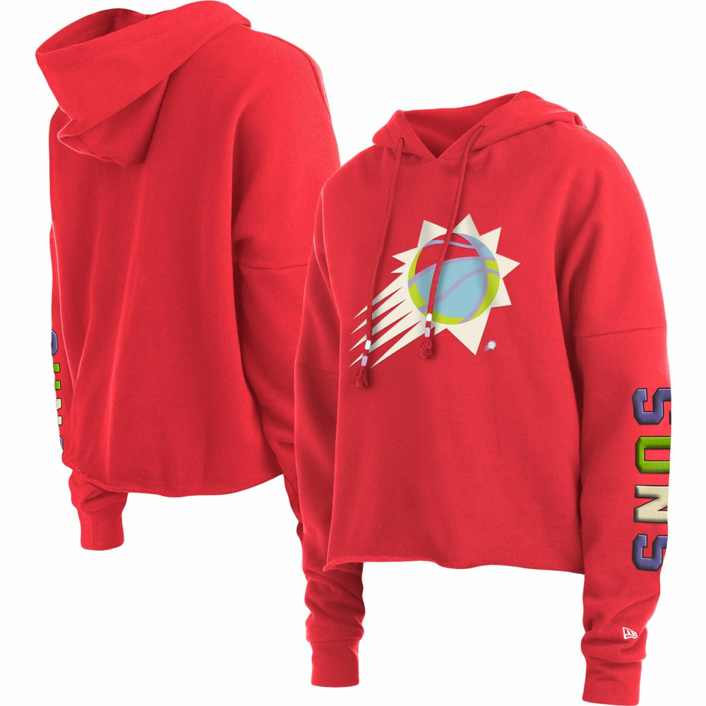 New Era - Phoenix Suns Women's Color Pack Cropped Top Pullover Hoodie - Red