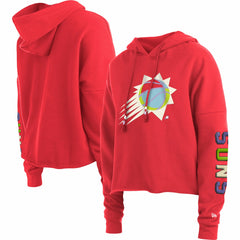 New Era - Phoenix Suns Women's Color Pack Cropped Top Pullover Hoodie - Red