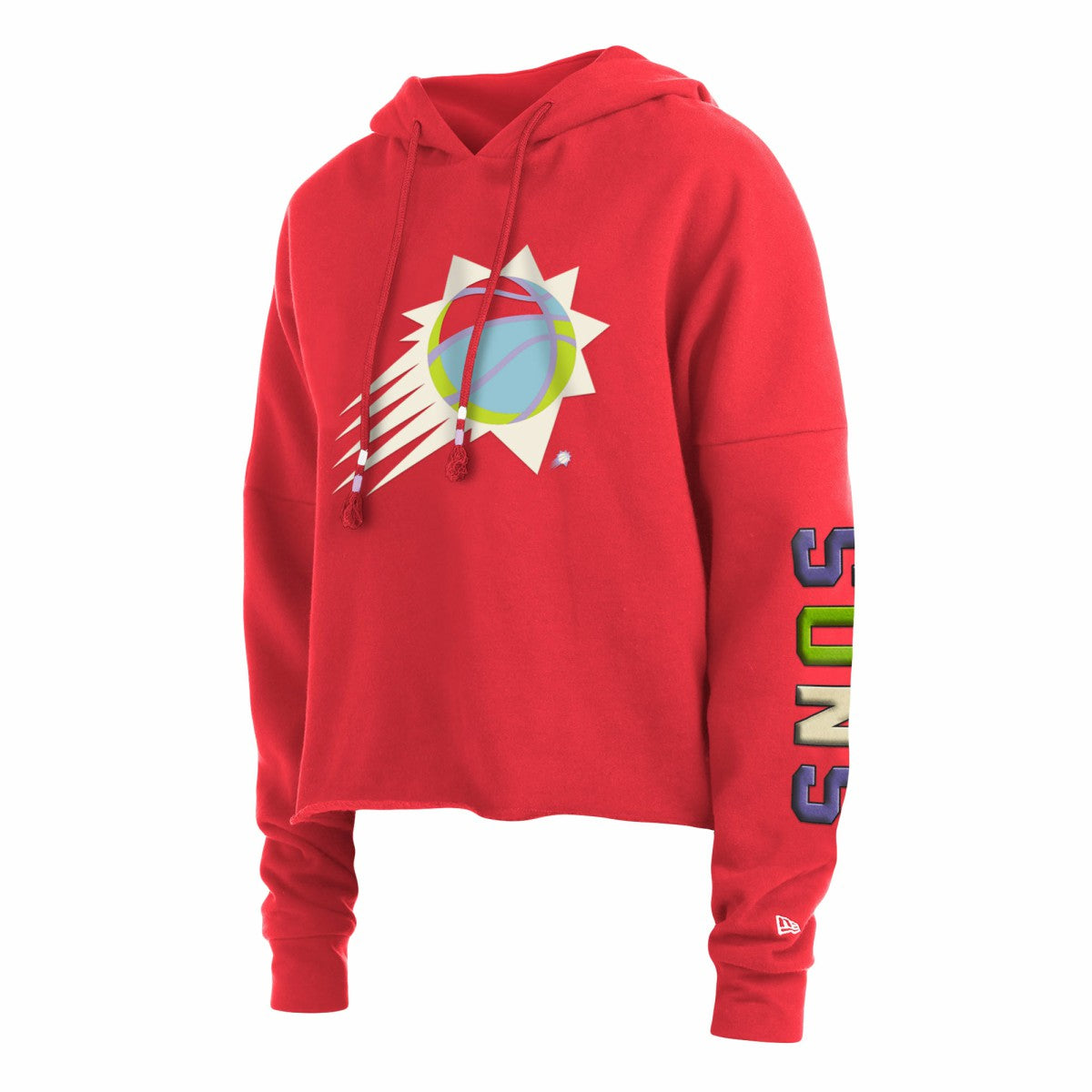 New Era - Phoenix Suns Women's Color Pack Cropped Top Pullover Hoodie - Red
