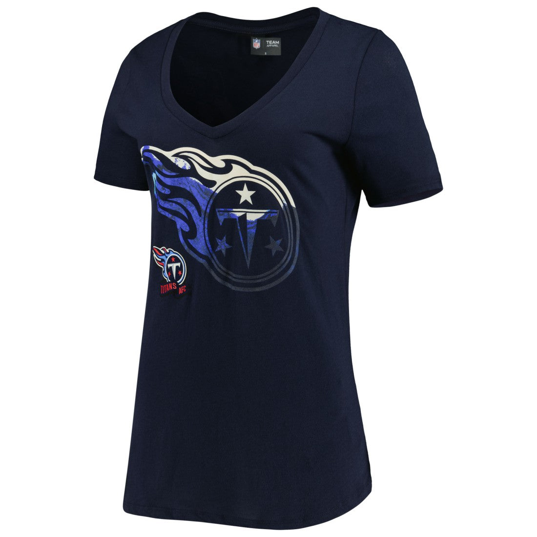 Tennessee Titans New Era Women's Ink Dye Sideline V-Neck T-Shirt Navy - NFL