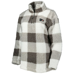 Philadelphia Flyers - G-III 4Her by Carl Banks Women's Logo Plaid Sherpa Quarter-Zip Jacket Gray/White