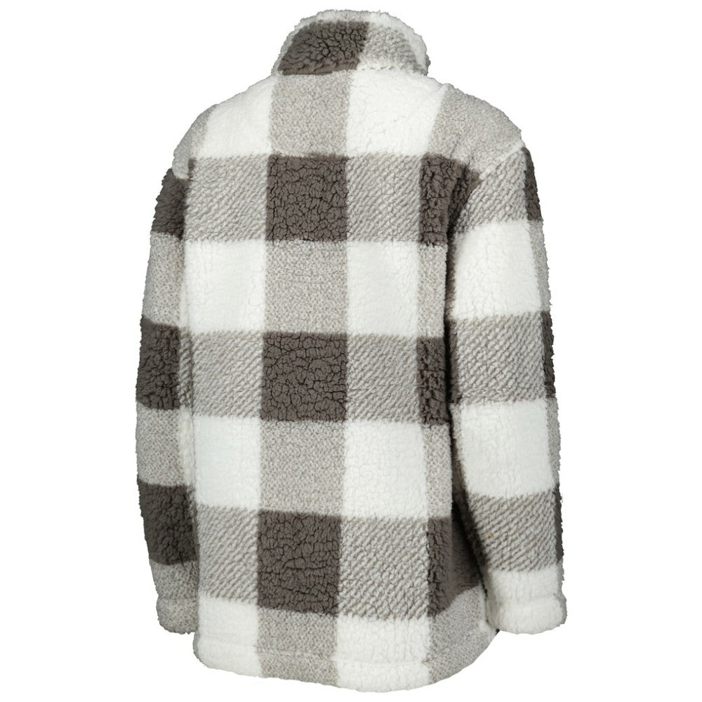 Philadelphia Flyers - G-III 4Her by Carl Banks Women's Logo Plaid Sherpa Quarter-Zip Jacket Gray/White
